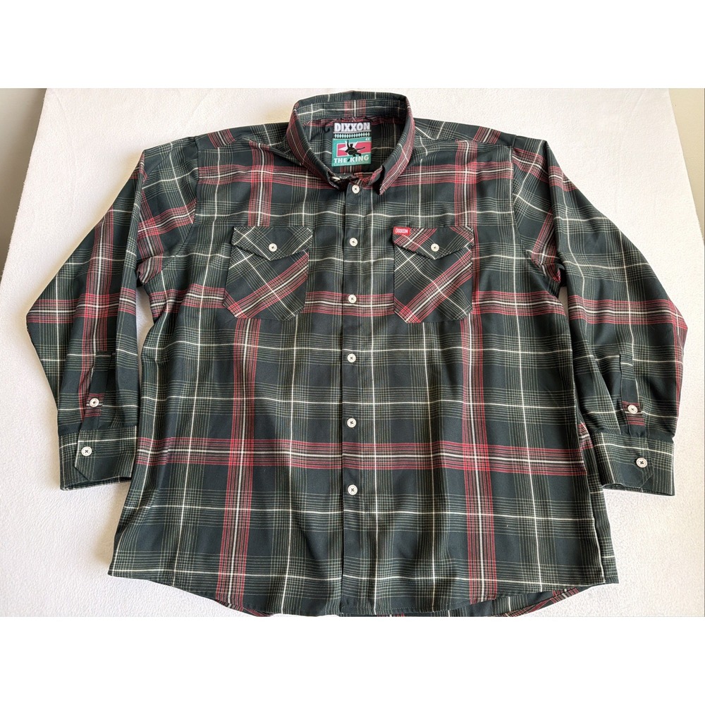 Dixxon The King Flannel Shirt Mens 4XL Black Red Long Sleeve Elvis Plaid